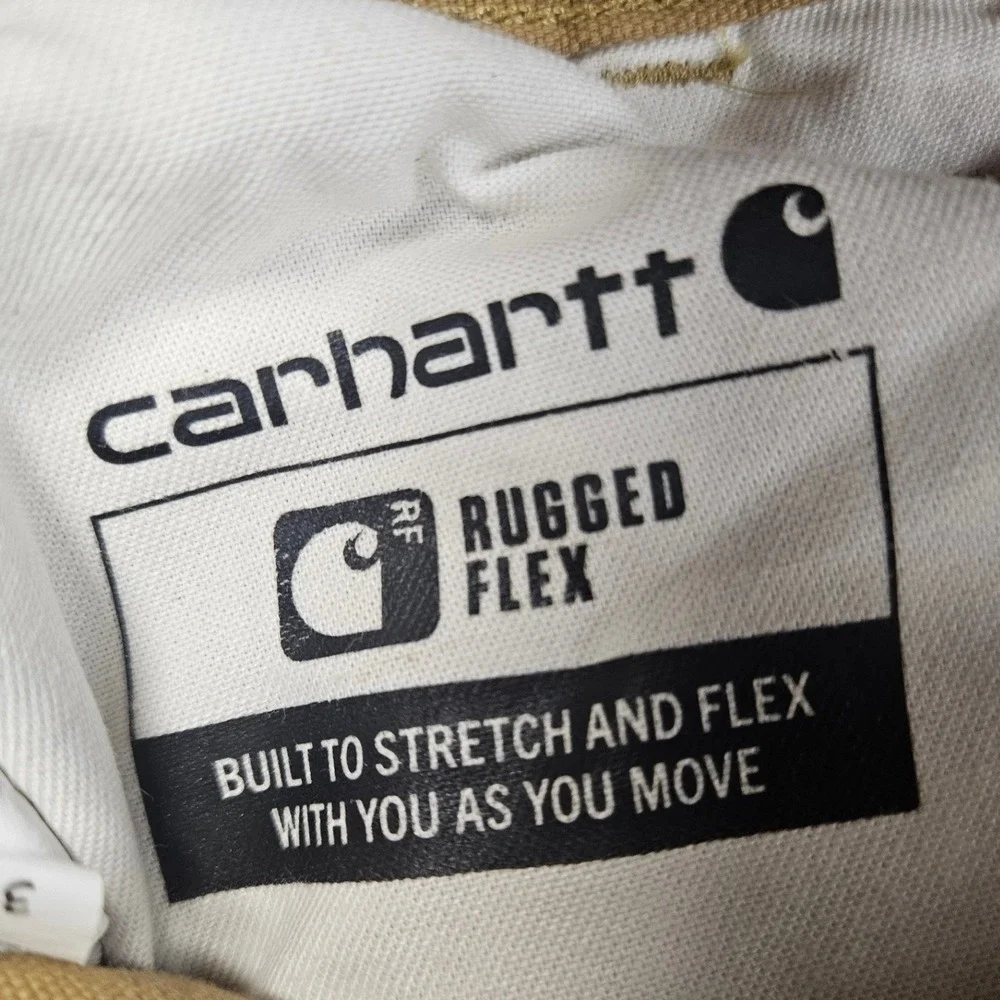 Carhartt Canvas Shorts Mens 38 Tan Rugged Flex Relaxed Fit Utility Workwear 8.5